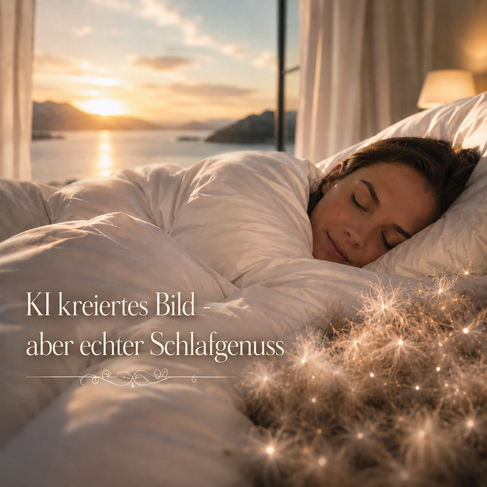 Magischer Schlaf mit Eiderdaunendecke